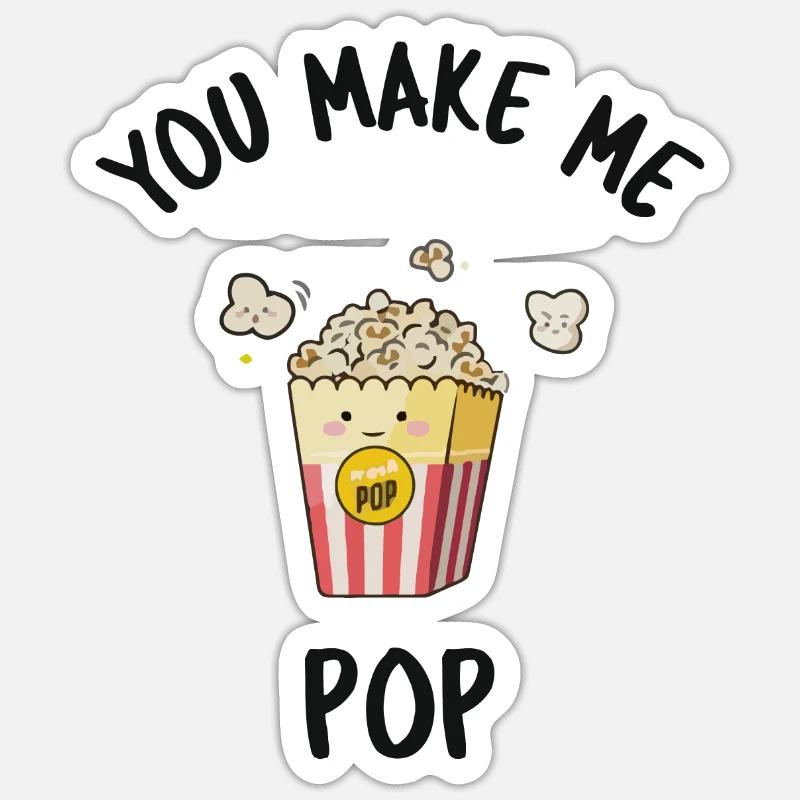 Popcorn - Sticker taille S (10 x 10 cm) - blanc mat