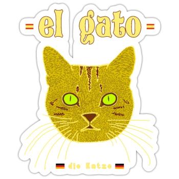Die Katze auf Spanisch - Sticker Größe S (10 x 10 cm) - Mattweiß - Vorne