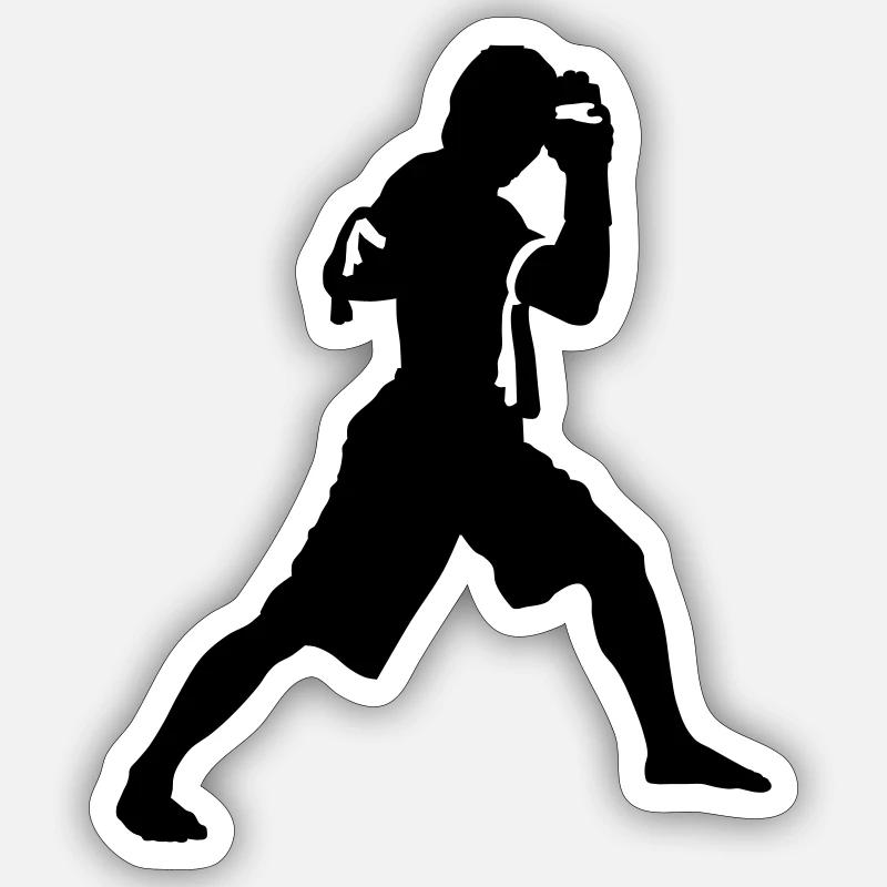 kickboxing - Sticker taille S (10 x 10 cm) - blanc mat