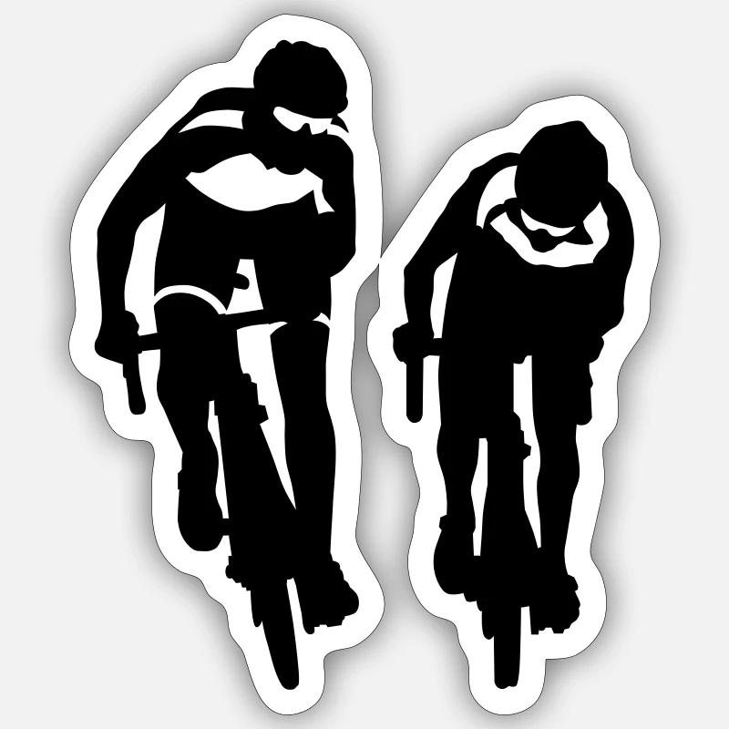 Bicycle cycling - Sticker size S (10 x 10 cm) - white matte