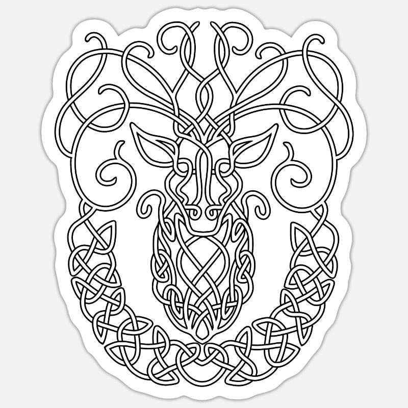 Celtic Stag Sticker size S (10 x 10 cm)
