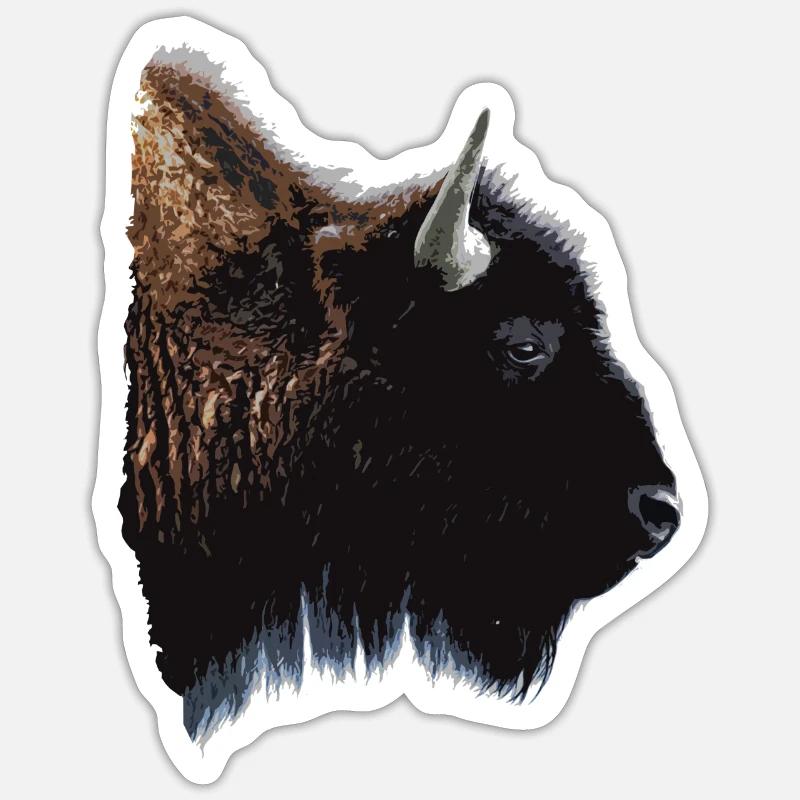 bison - Sticker size S (10 x 10 cm) - white matte
