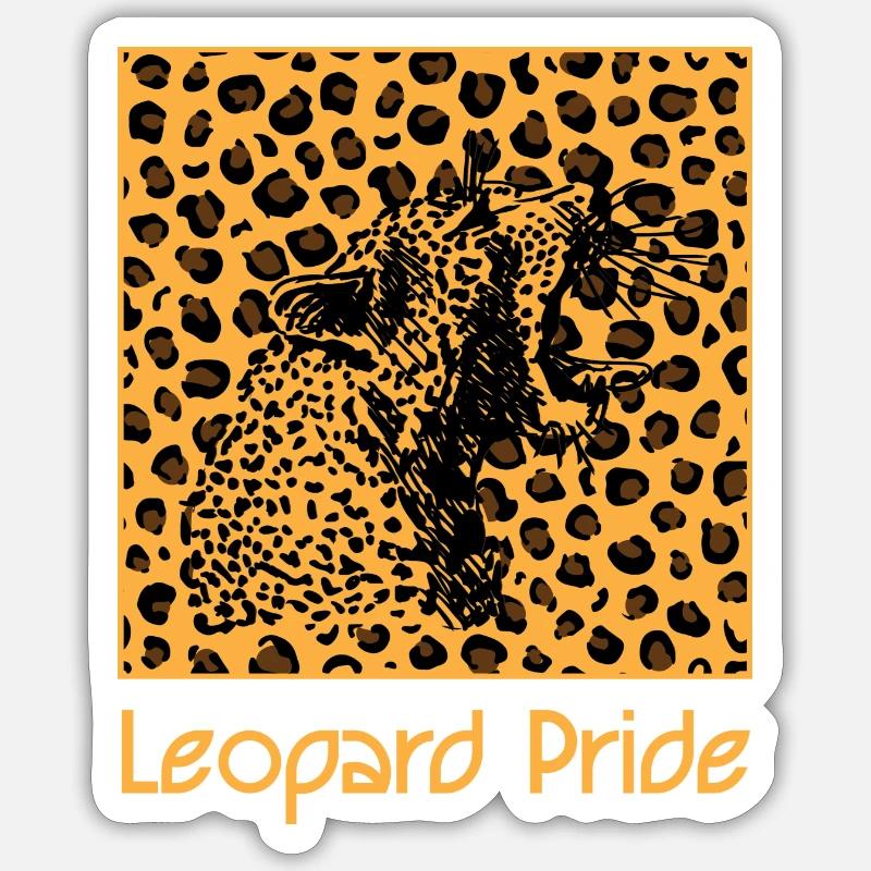 Leopard Tier Leopardmuster Raubkatze Sticker Größe S (10 x 10 cm)