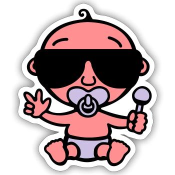Cool Baby - Sticker size S (10 x 10 cm) - white matte - Front