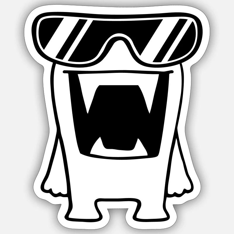 Cool Monster - Sticker Größe S (10 x 10 cm) - Mattweiß