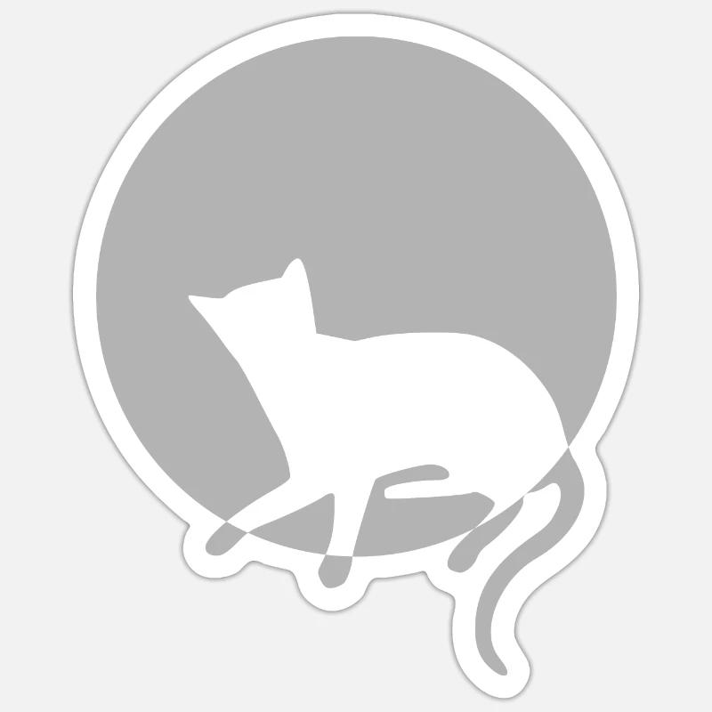 chat chat chat chat chat minou chatte minou Sticker taille S (10 x 10 cm)