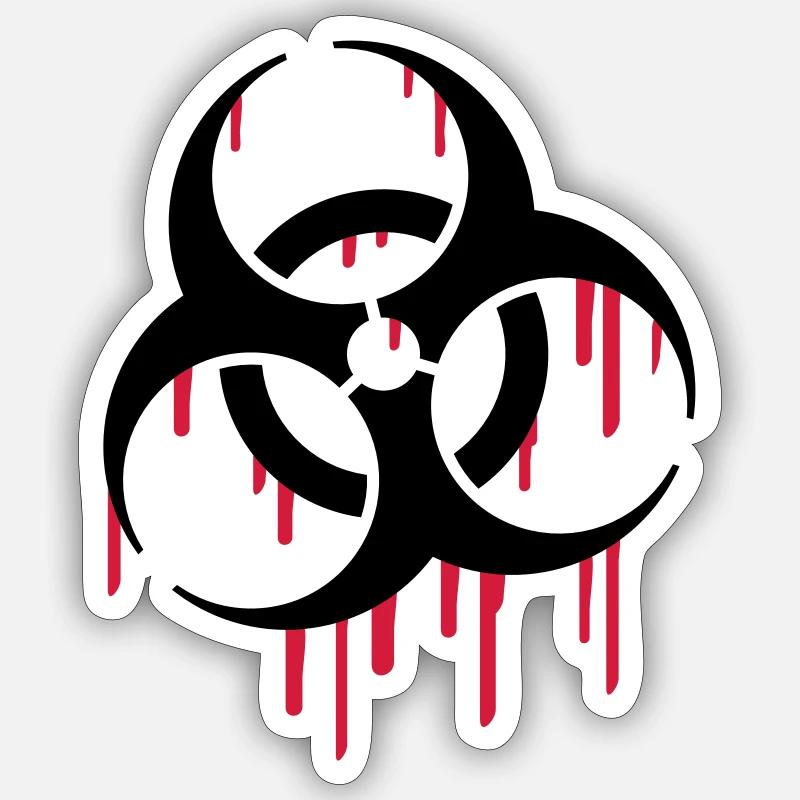 Biohazard Blood - Sticker size S (10 x 10 cm) - white matte