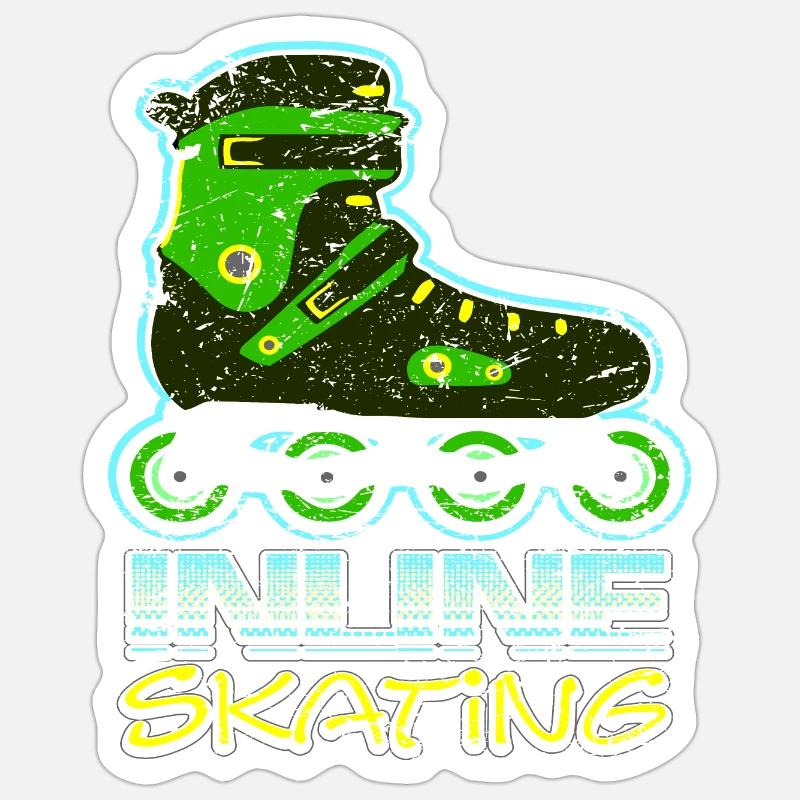 Inline Skates - Sticker Größe S (10 x 10 cm) - Mattweiß