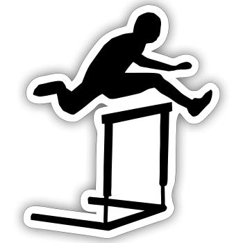 Hurdles - Hurdlers - Athletics - Sticker size S (10 x 10 cm) - white matte - Front