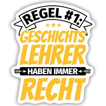 Cadeaux de professeur d'histoire Citation drôle - Sticker taille S (10 x 10 cm) - blanc mat - Devant