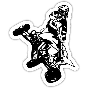 Quad Racer - Sticker taille S (10 x 10 cm) - blanc mat - Devant