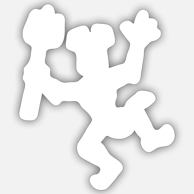 Diable dansant - Sticker taille S (10 x 10 cm) - blanc mat