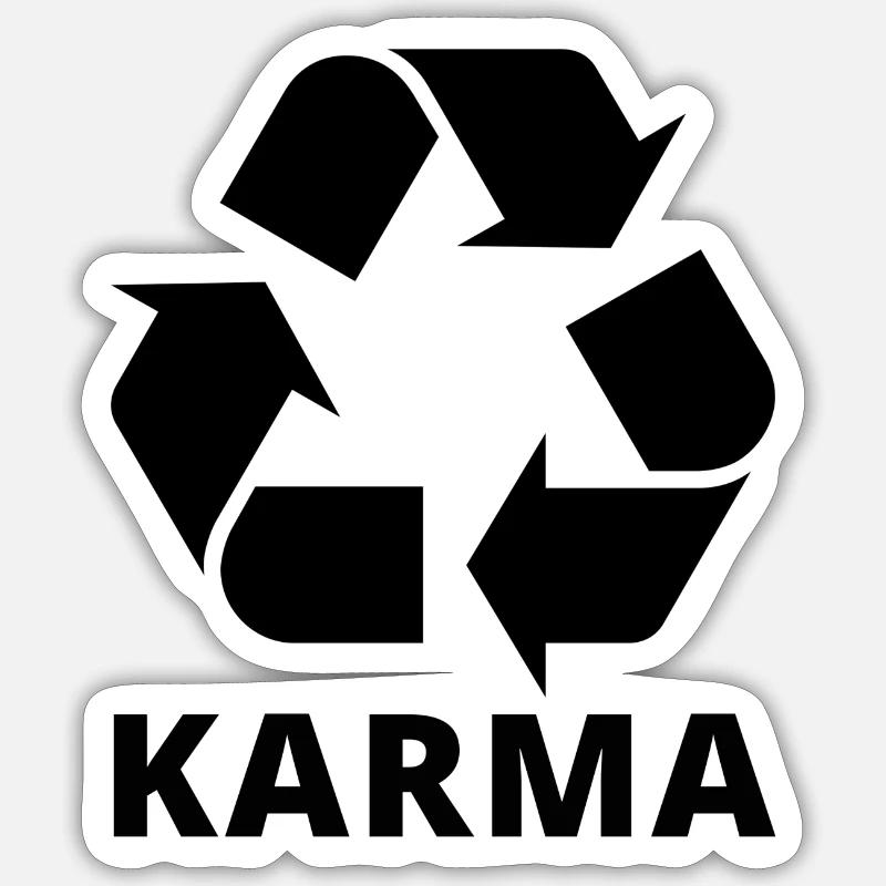 Karma - Sticker Größe S (10 x 10 cm) - Mattweiß