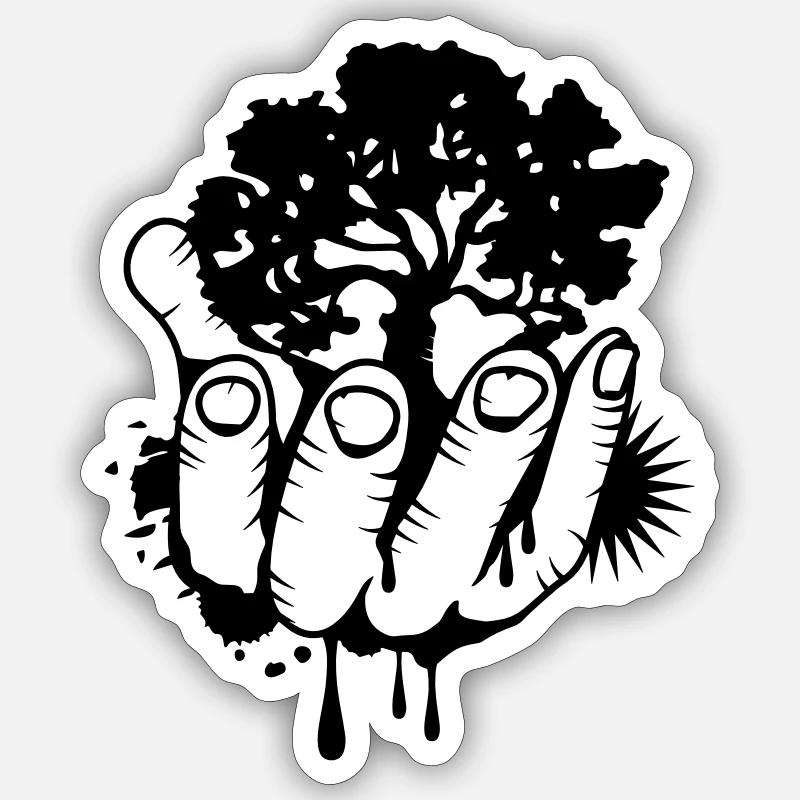 A tree held by a hand Sticker size S (10 x 10 cm)