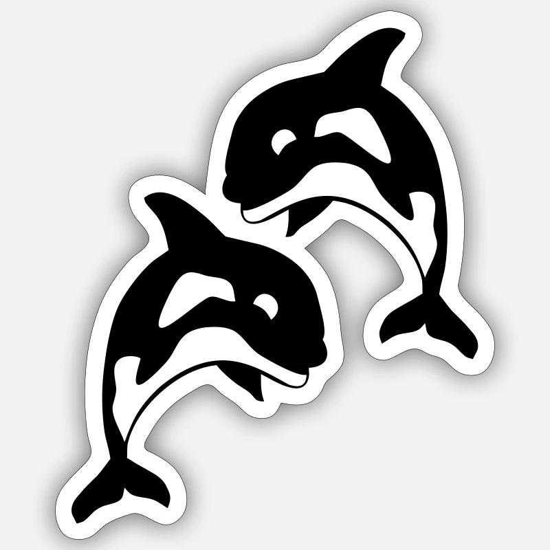 Orca - Sticker Größe S (10 x 10 cm) - Mattweiß