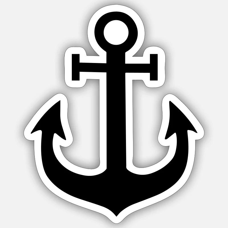 anchor - Sticker size S (10 x 10 cm) - white matte