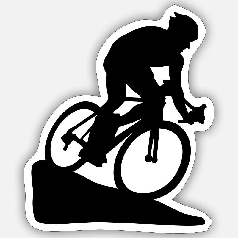 Radfahrer, biker, radfahren, mountainbiker - Sticker Größe S (10 x 10 cm) - Mattweiß