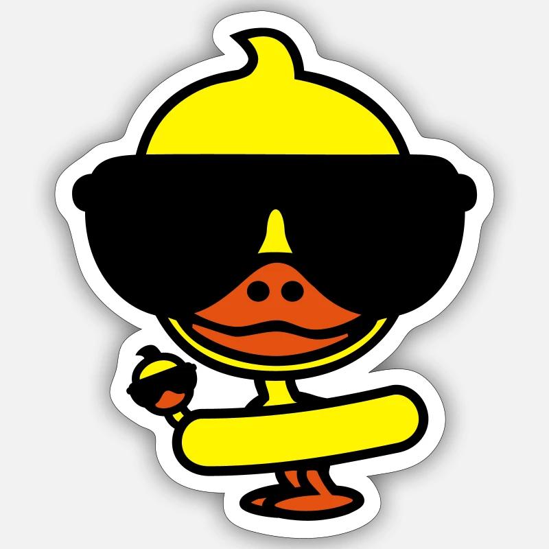 Cool duck on holiday - Sticker size S (10 x 10 cm) - white matte