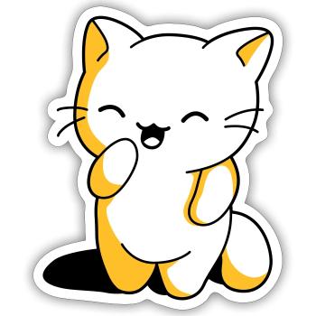 Kitten kawaii funny - Sticker size S (10 x 10 cm) - white matte - Front