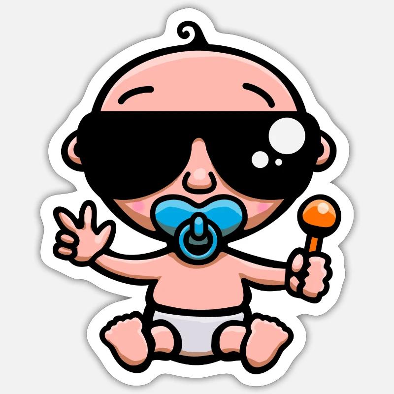 Bébé Cool Blue - Sticker taille S (10 x 10 cm) - blanc mat