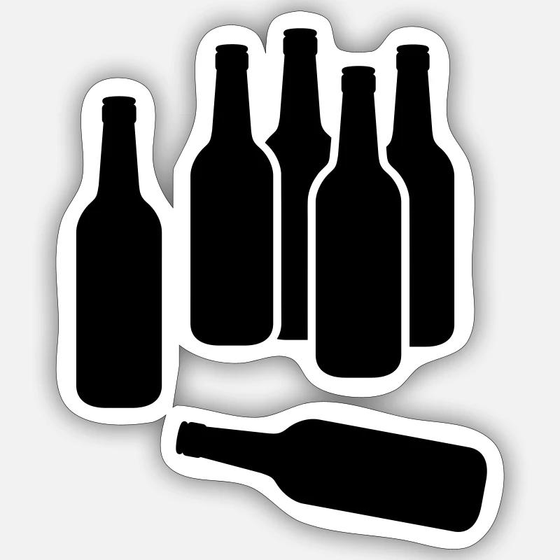 Bierflaschen - Sticker Größe S (10 x 10 cm) - Mattweiß