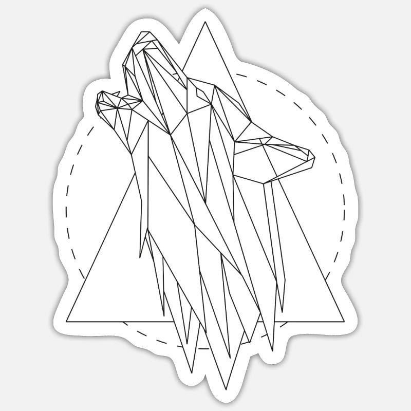 Hipster Wolf Sticker size S (10 x 10 cm)