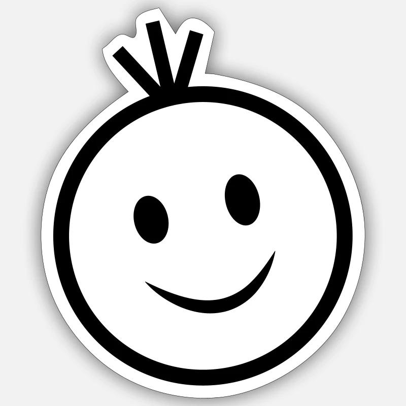happy face - Sticker size S (10 x 10 cm) - white matte