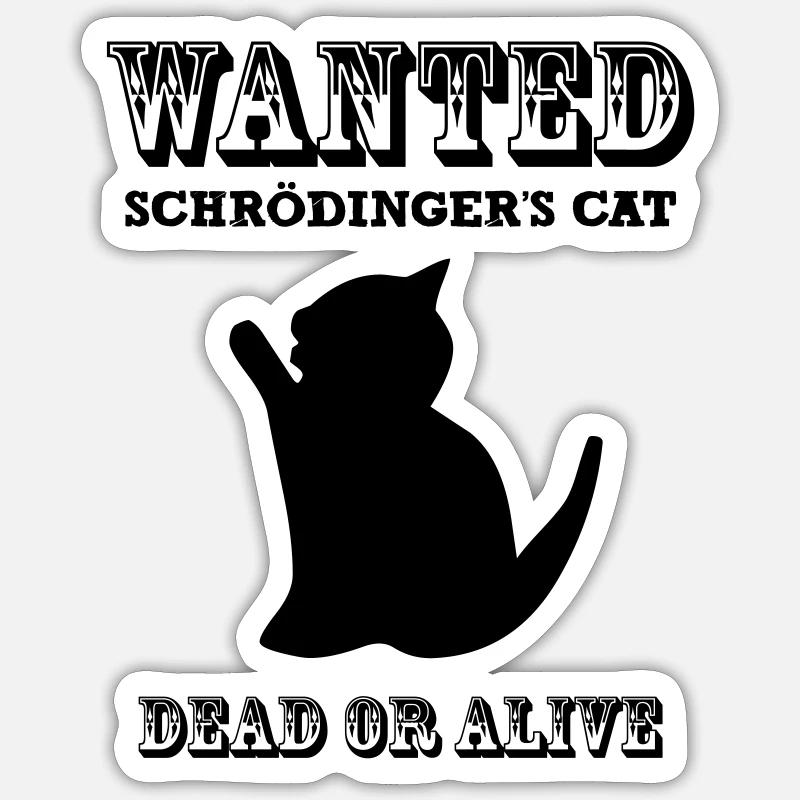 Wanted: Schrödinger Katze Sticker taille S (10 x 10 cm)