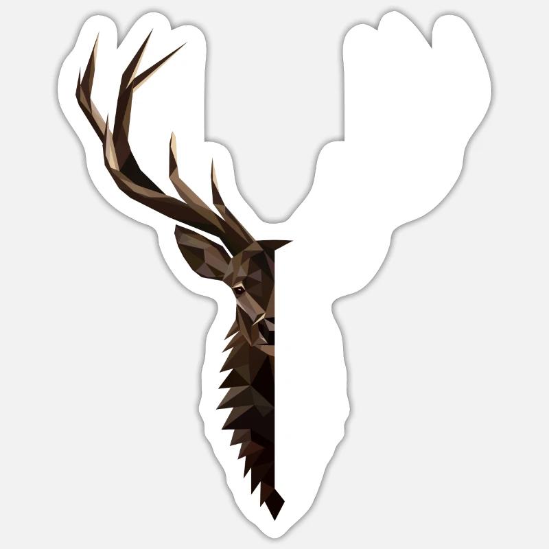 Stag polygon art Sticker size S (10 x 10 cm)