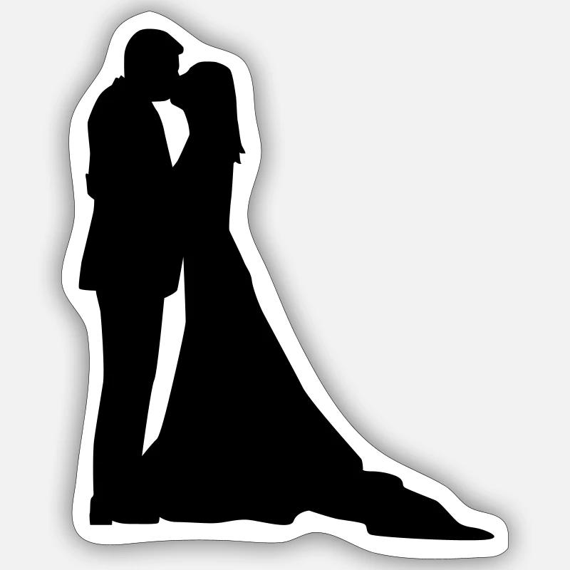Mariage - Sticker taille S (10 x 10 cm) - blanc mat