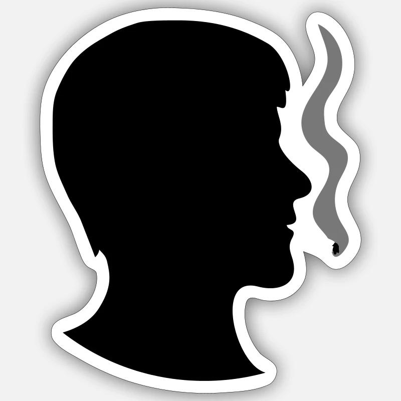raucher rauchen zigarette kiffen drogen weed hanf Sticker Größe S (10 x 10 cm)