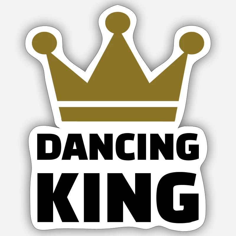 Dancing King - Sticker taille S (10 x 10 cm) - blanc mat