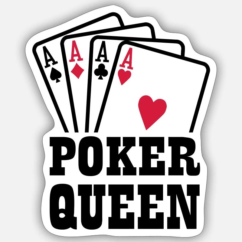Poker - Sticker Größe S (10 x 10 cm) - Mattweiß