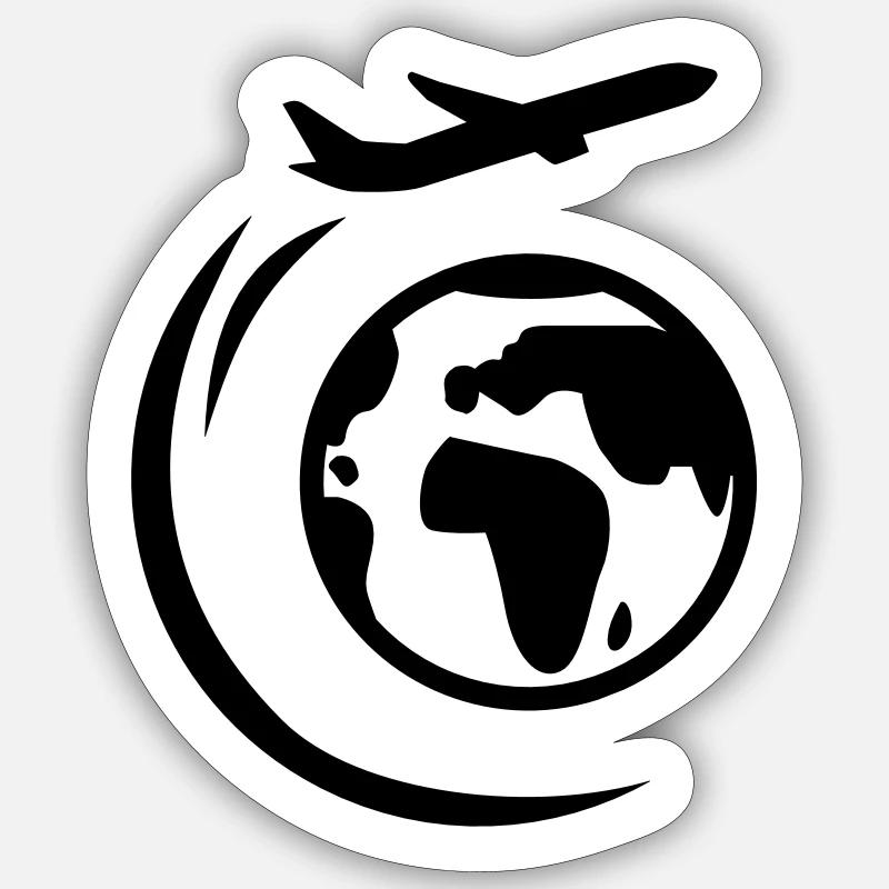 Airplane - Sticker size S (10 x 10 cm) - white matte