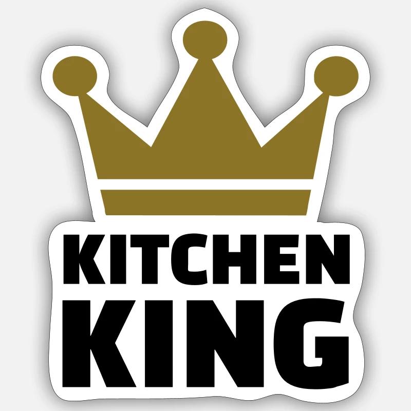 Kitchen King - Sticker taille S (10 x 10 cm) - blanc mat