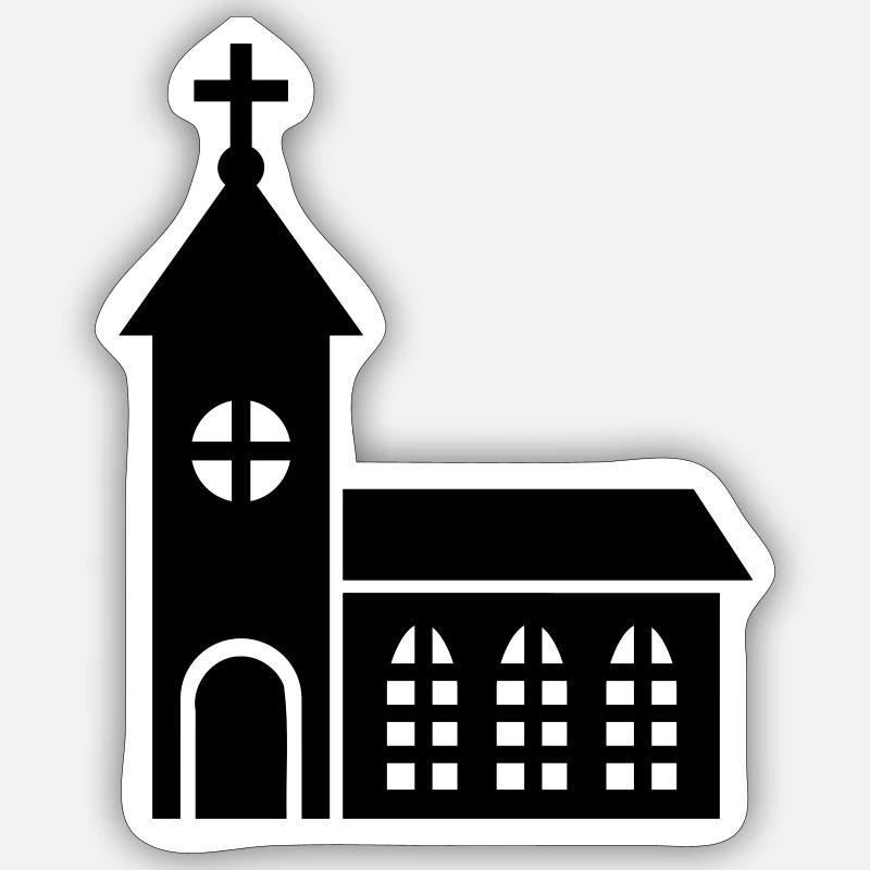 Kirche Sticker Größe S (10 x 10 cm)