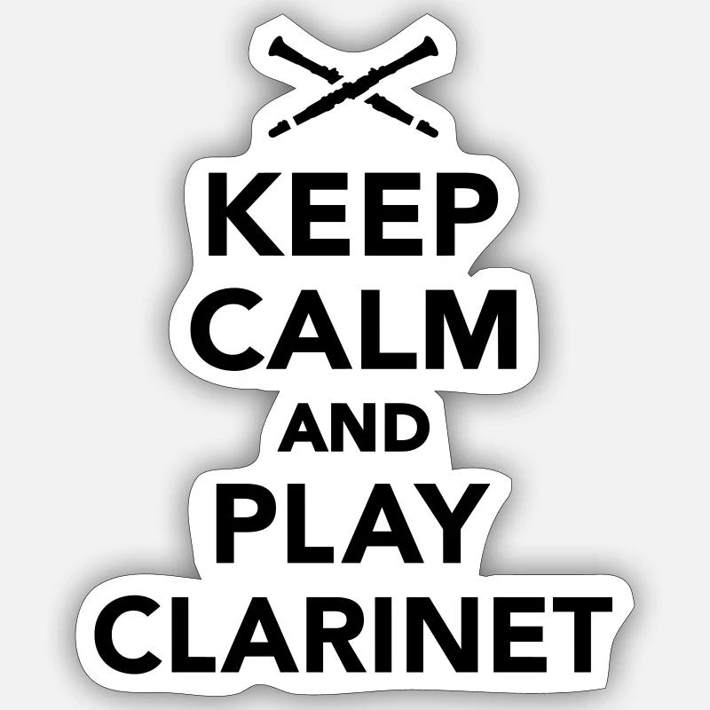 Klarinette - Sticker Größe S (10 x 10 cm) - Mattweiß
