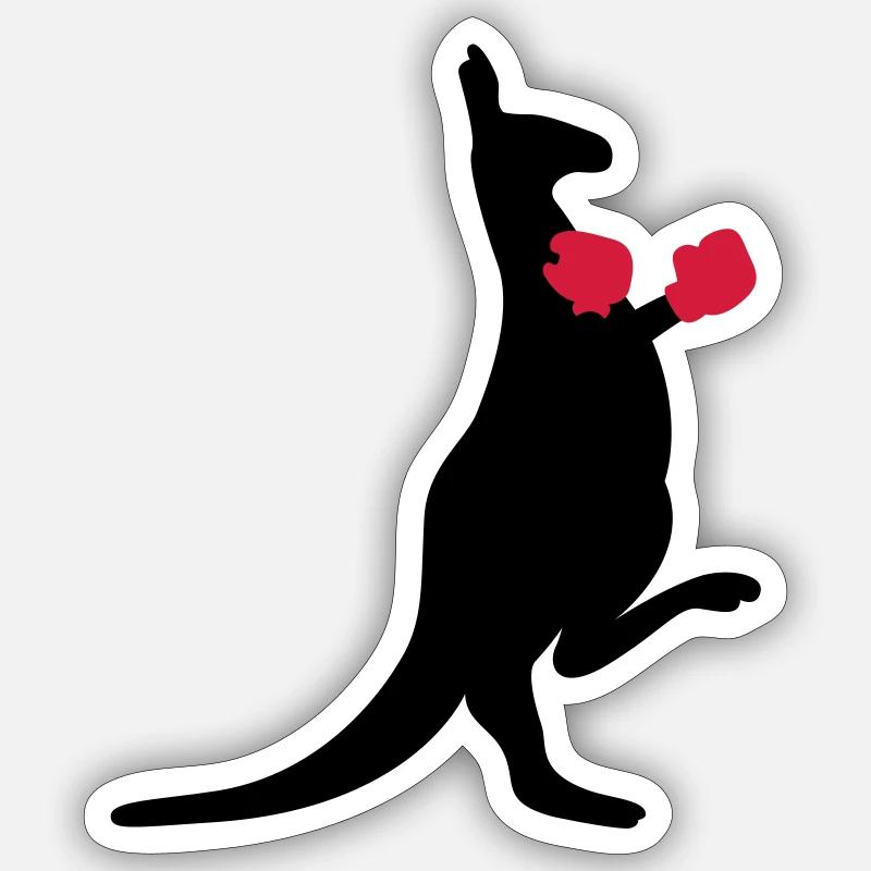 Känguru - Sticker Größe S (10 x 10 cm) - Mattweiß