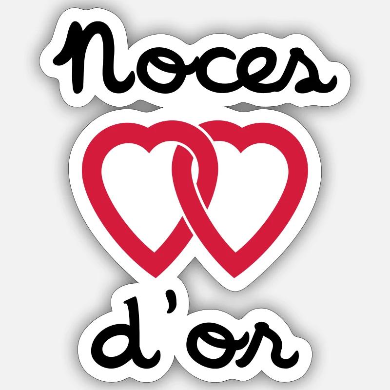 Noces d'or - Sticker taille S (10 x 10 cm) - blanc mat
