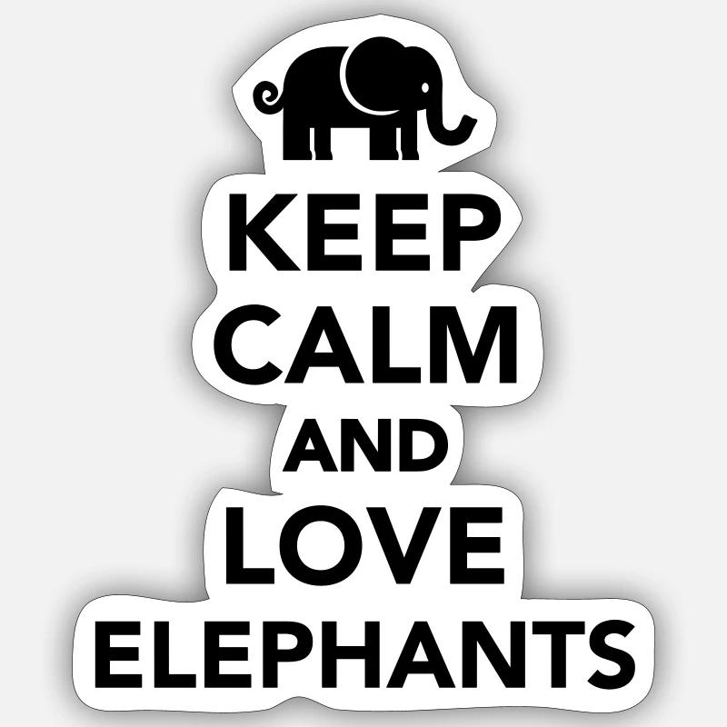 Elefant - Sticker Größe S (10 x 10 cm) - Mattweiß