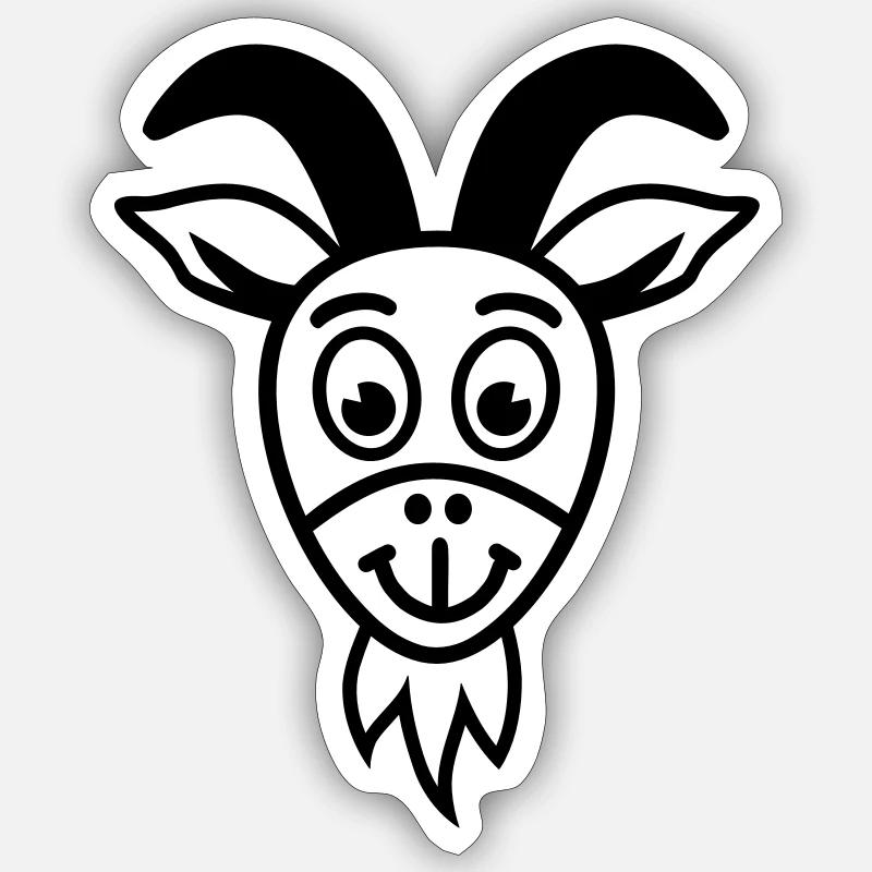 Ziege - Sticker Größe S (10 x 10 cm) - Mattweiß