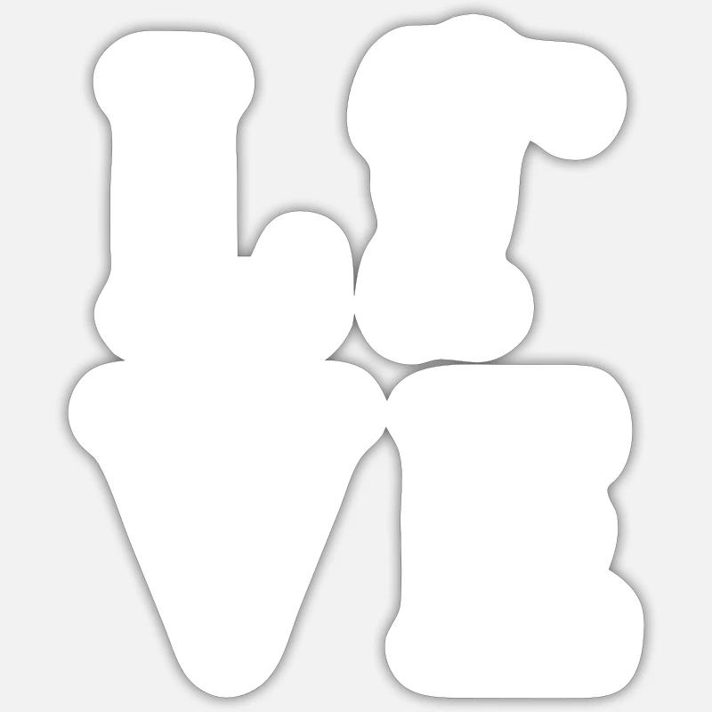 Love Golf - Sticker taille S (10 x 10 cm) - blanc mat