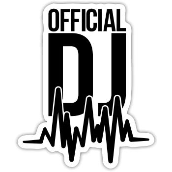 dj - Sticker size S (10 x 10 cm) - white matte - Front
