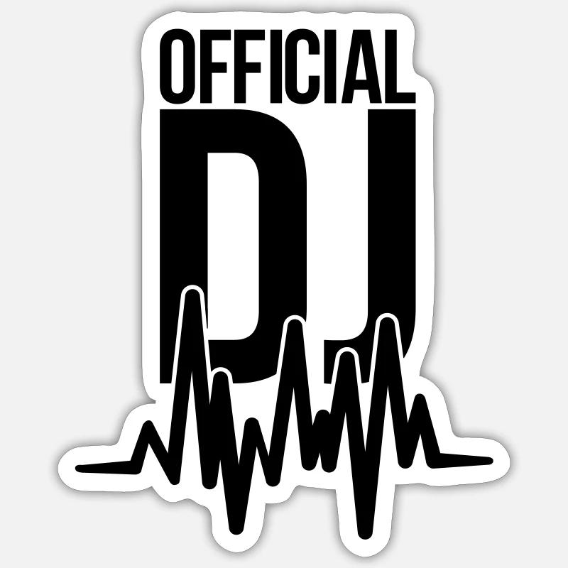 dj - Sticker size S (10 x 10 cm) - white matte
