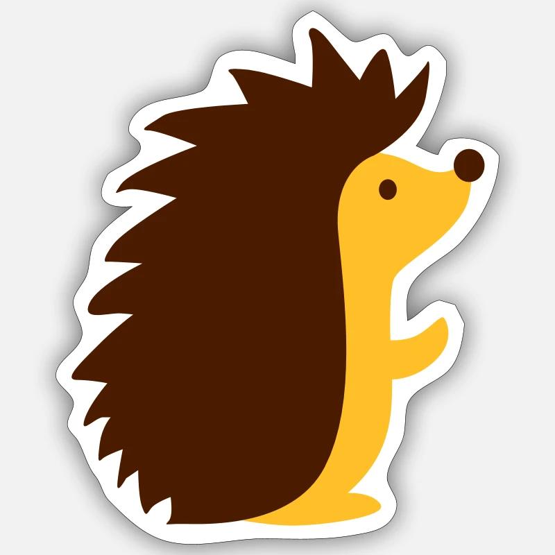 Hérisson - Sticker taille S (10 x 10 cm) - blanc mat