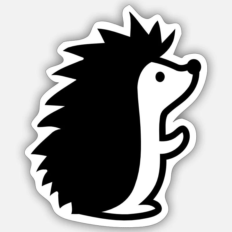 Hérisson - Sticker taille S (10 x 10 cm) - blanc mat