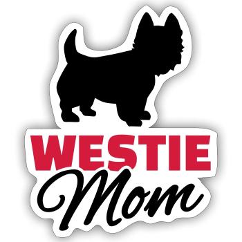 Westie Mom - Sticker size S (10 x 10 cm) - white matte - Front