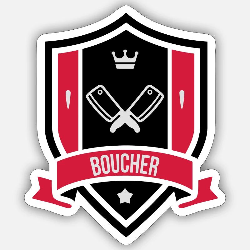 Boucher - Sticker taille S (10 x 10 cm) - blanc mat