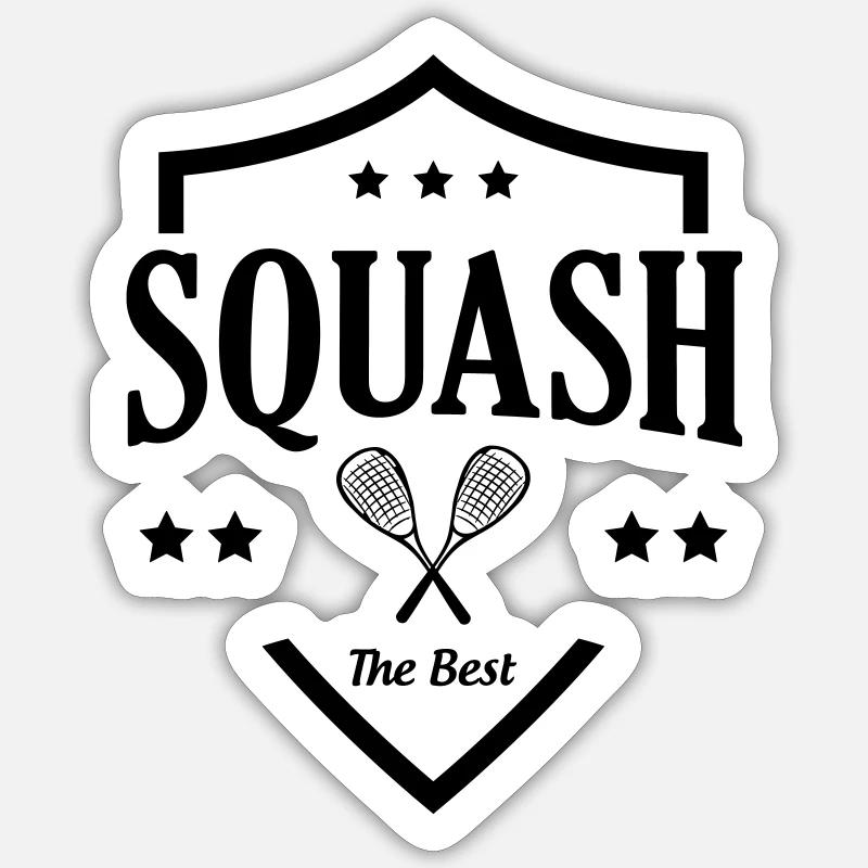 Squash / Sport - Sticker taille S (10 x 10 cm) - blanc mat