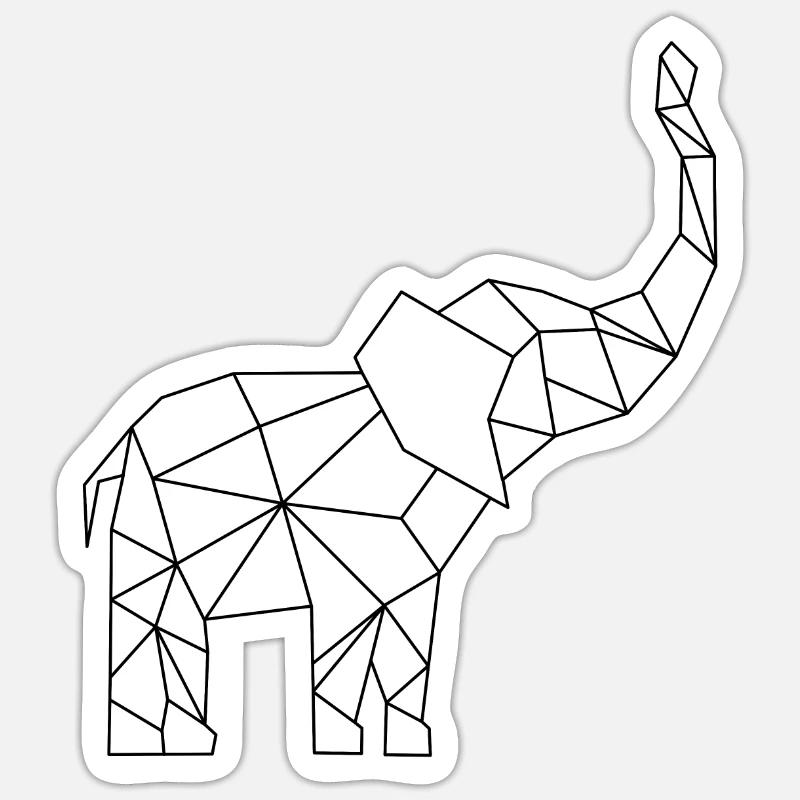 Elephant - Sticker size S (10 x 10 cm) - white matte